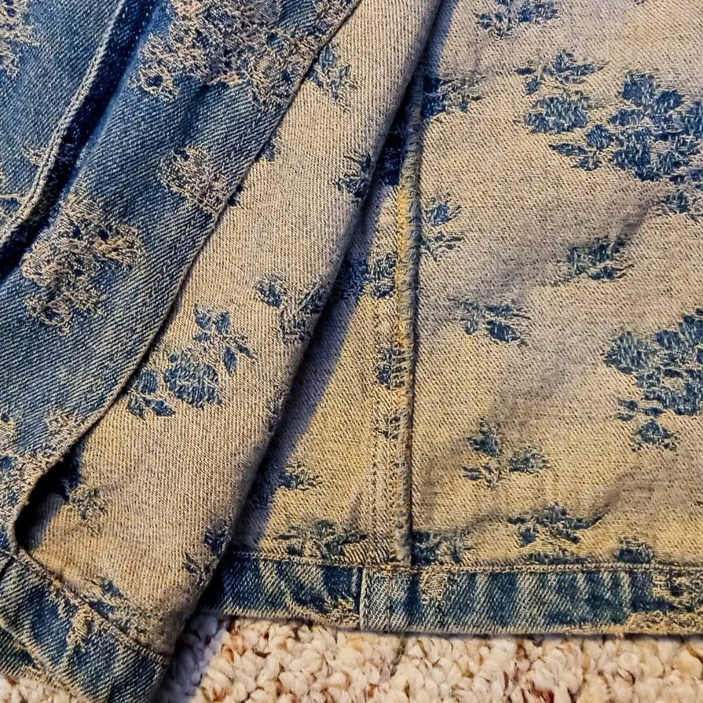 SOLD!!! Vintage Newport News Jeanology Floral Denim Jean Duster Jacket Women’s - Picture 8 of 10